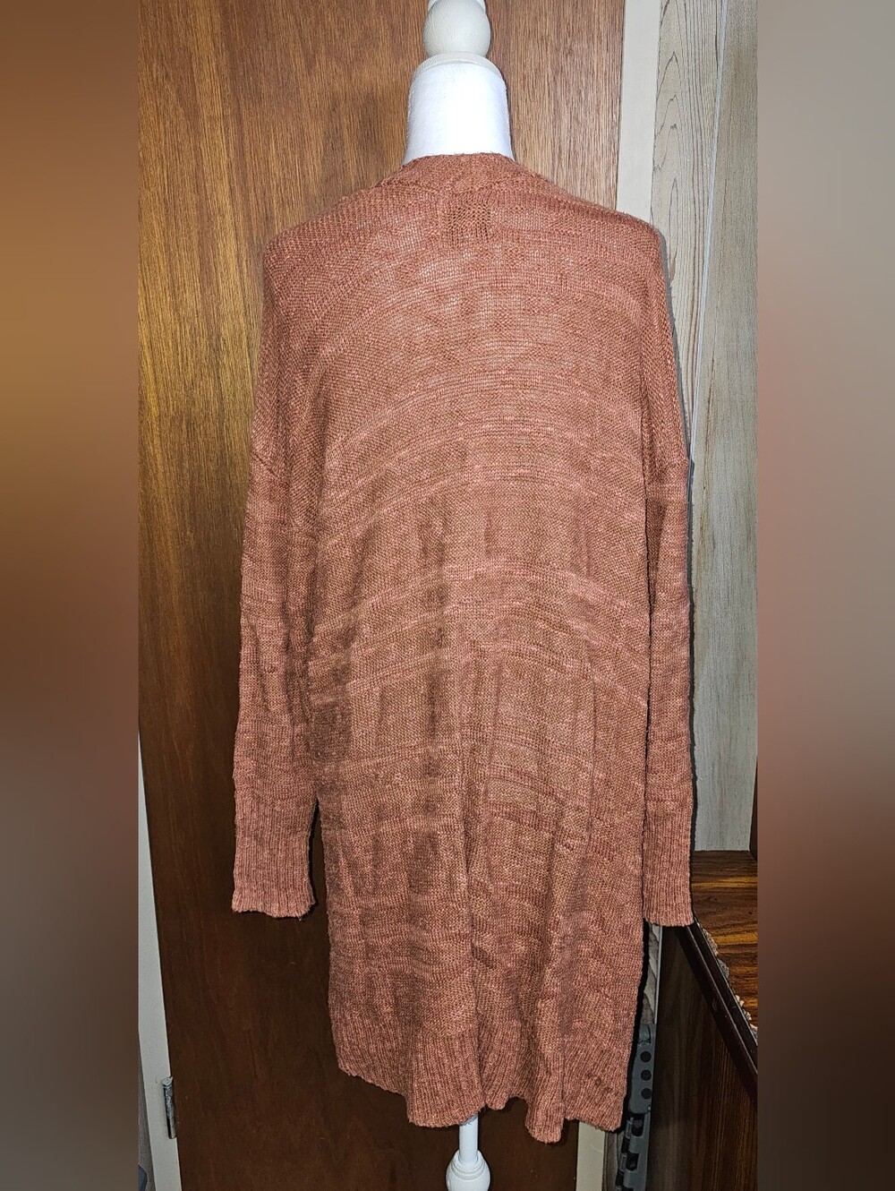 Pink Rose Rust Open-Front Knit Cardigan - Picture 3 of 4